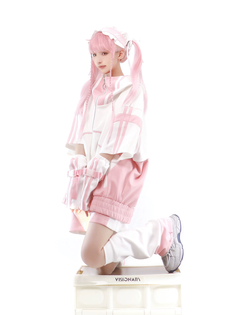 Multicolor Tenshi Kaiwai Jacket Set, Pockets, Zipper 29164:357086