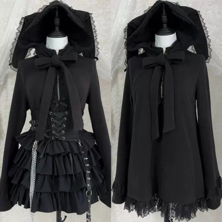 Sub Culture Loose Sweatshirt, Detachable Bunny-Ear Hood 44368:805914