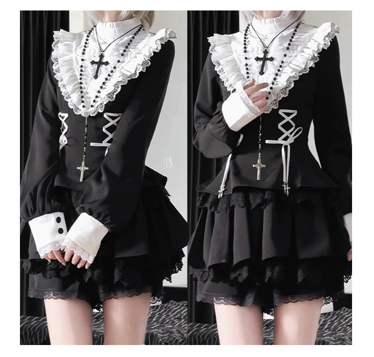 Ruffle Jirai Kei Dress | Shorts | Plush Doll Bag Each Sold Separately 42490:743488