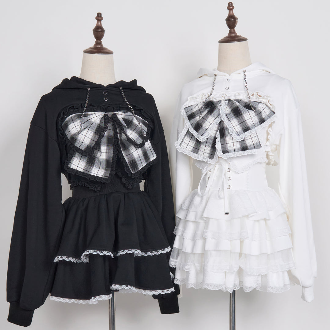 Jirai Kei Hooded Bolero, Camisole With Large Bow 44118:796658
