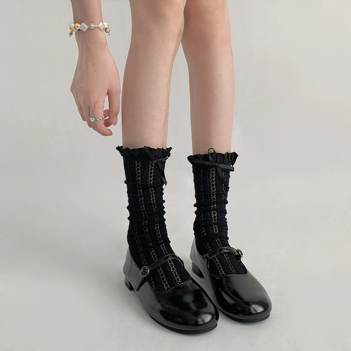 Lightweight Lolita Socks, Scrunchy Ankle/Mid-Calf 2-in-1 43226:771868