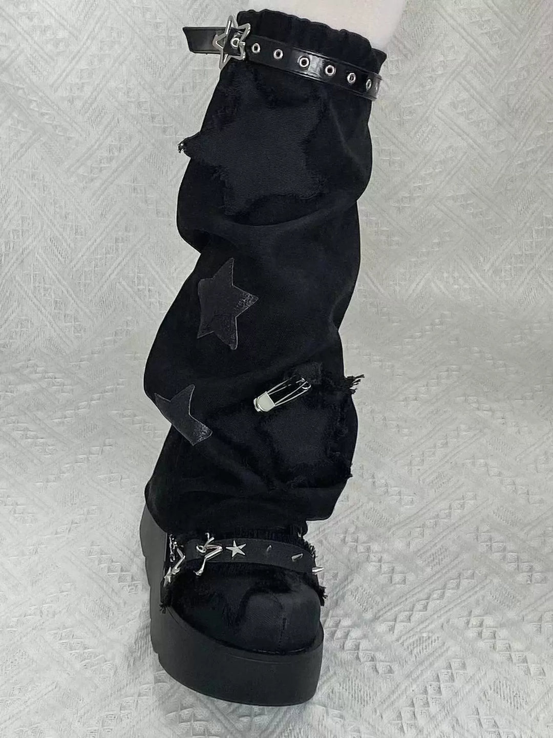 Y2K Platform Shoes Gyaru Fashion Boots Canvas Combat Boots 35060:487958