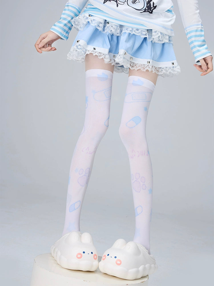 Tenshi Kaiwai Socks Over-the-Knee Socks Velvet High Tube Socks 36524:535682