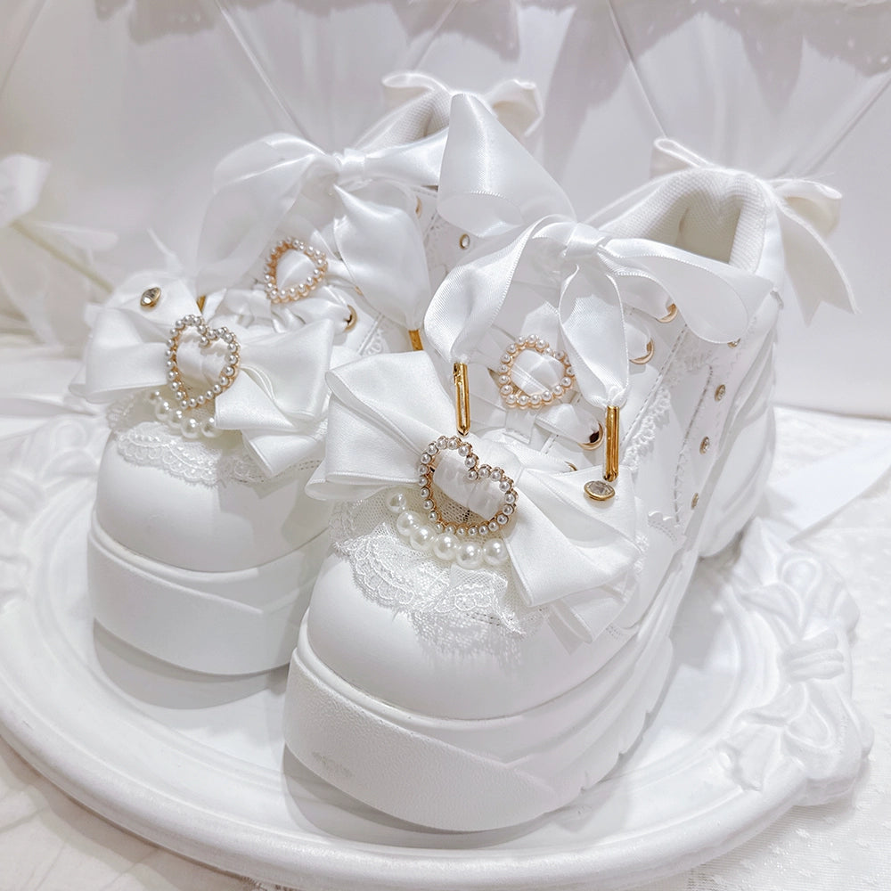 Jirai Kei Platform Shoes, Detachable Shoes Clip (White / 35 36 37 38 39 40) 43879:788353