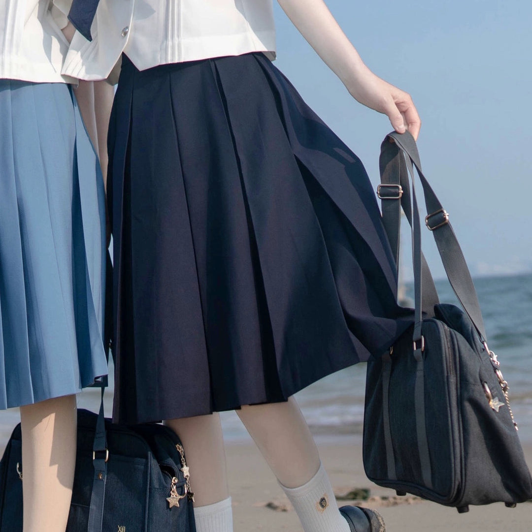 Summer JK Uniform Set, Sailor Collar Blouse, Pleated Skirt 43329:774784