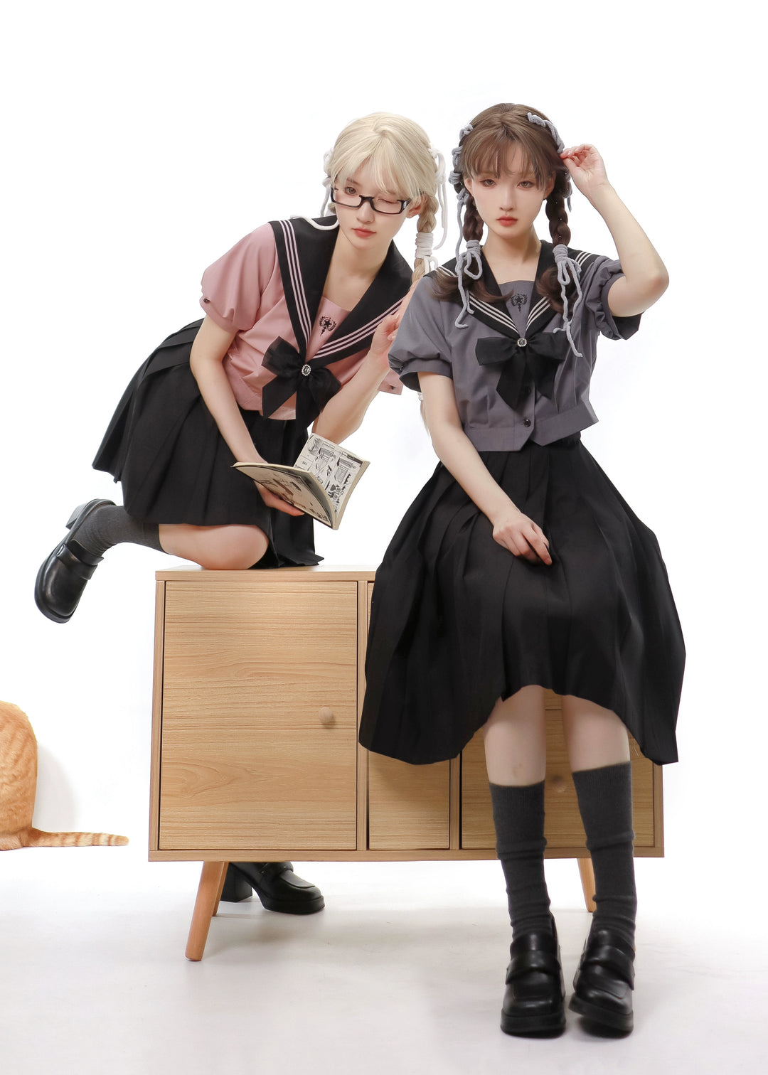 JK Uniform Sailor Collar Shirt & Skirt In Different Lengths 42564:745169