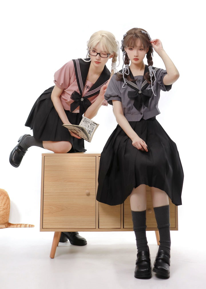 JK Uniform Sailor Collar Shirt & Skirt In Different Lengths 42564:745169