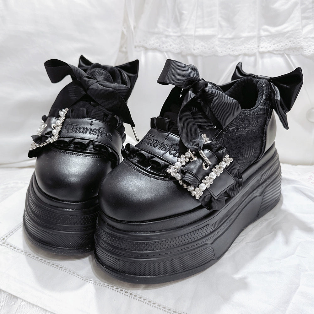 Ryousangata High Platform Shoes, Satin Bow (35 36 37 38 39 40) 43688:783010