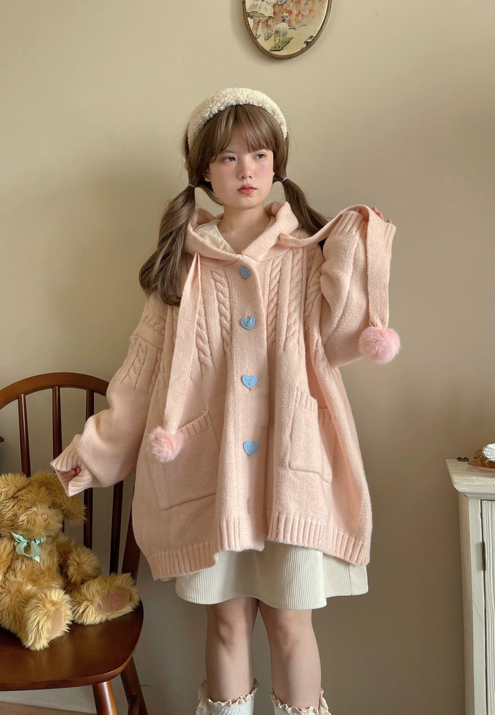Kawaii Oversized Cardigan Sweater Coat Multicolor (M S) 22652:345622