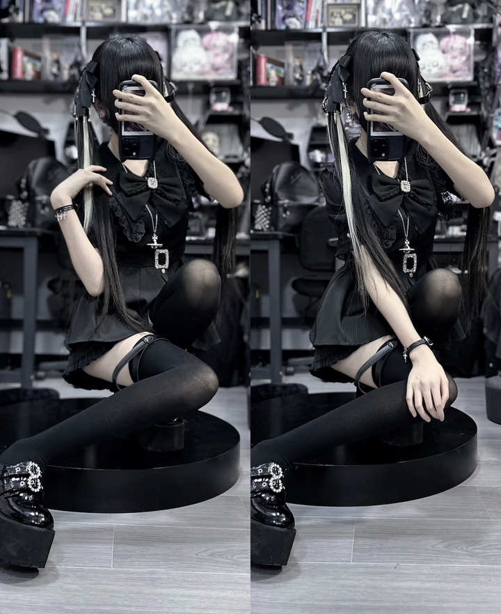 Jirai Kei Dress And Shorts Waist-cinching Set Up 37548:563460