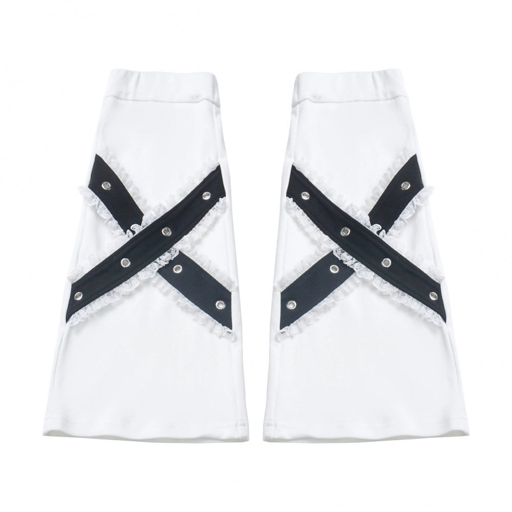 Black Cotton Sport-styled Jirai Kei Hoodie Dress & Shorts Set (L M S) 42980:760056