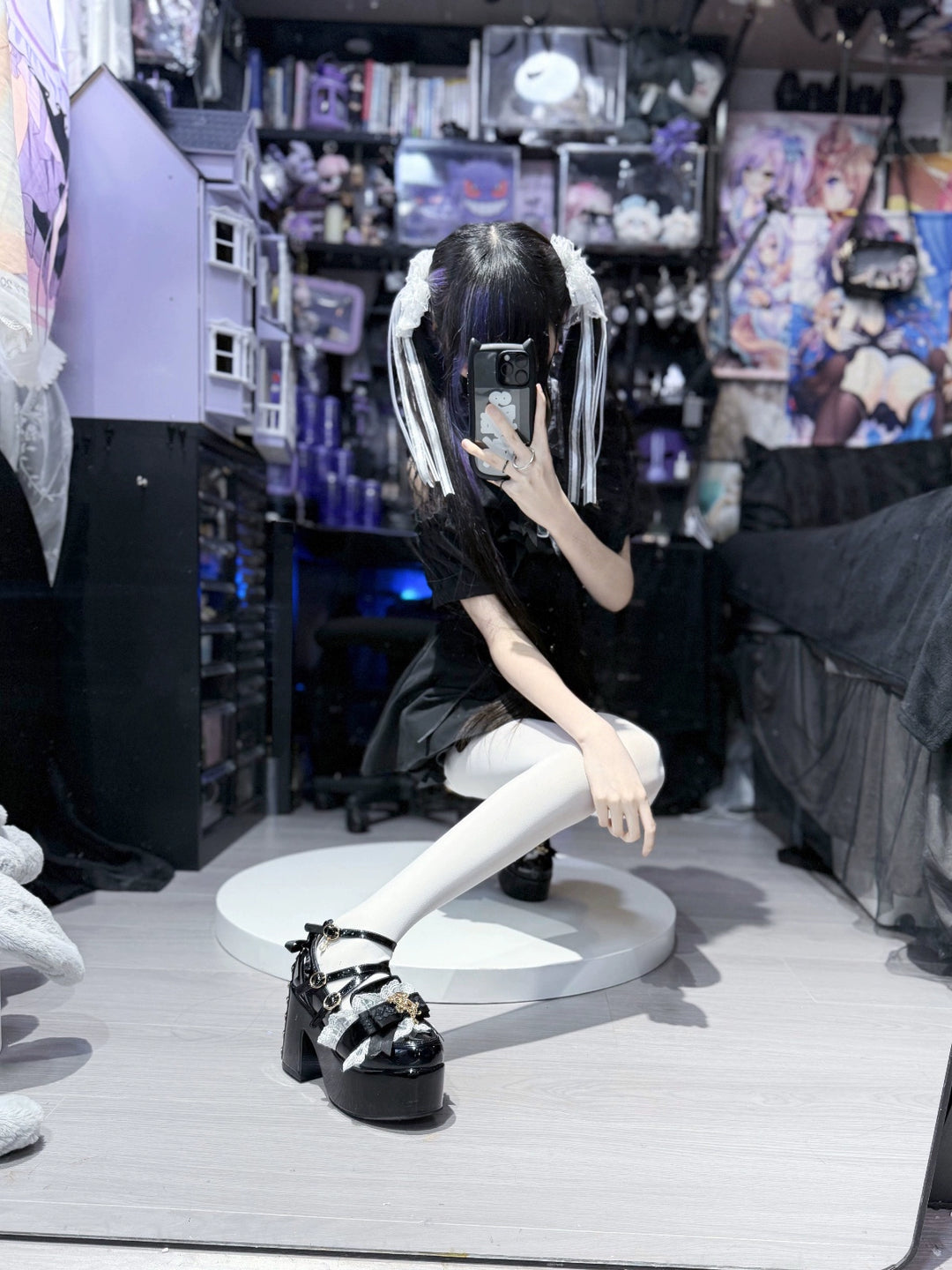 Jirai Kei High Platform Shoes, High + Mid Heel Options 43617:781140