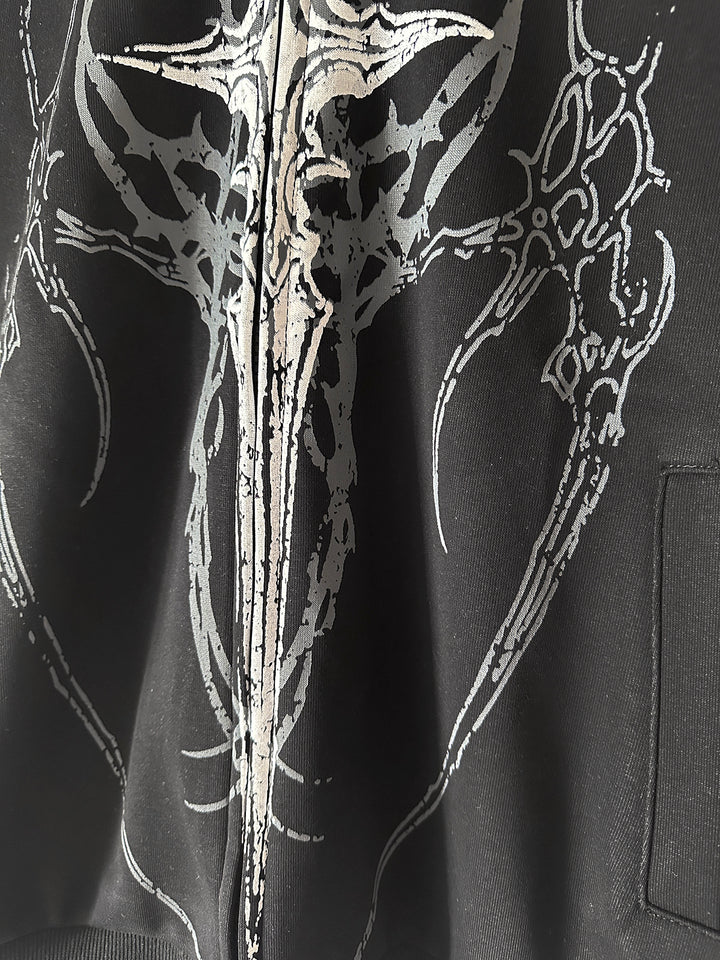 Cotton Jirai Kei Coat Gothic Punk Style with Oversized Design 42386:737946
