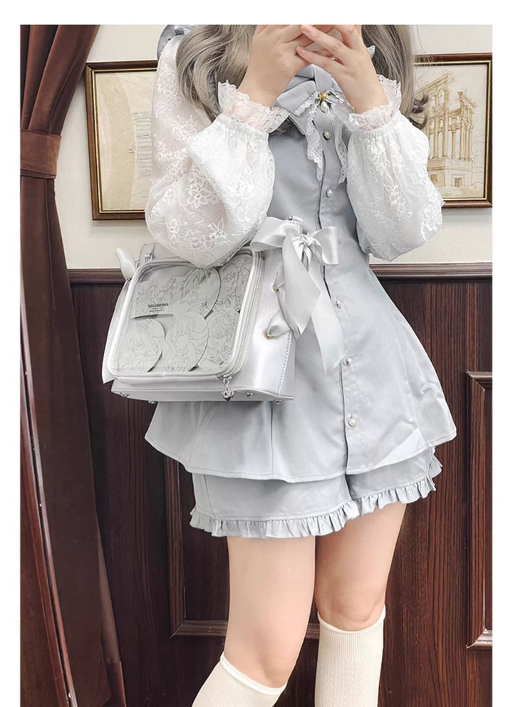Satin Ita Bag, Clear Window & Detachable Ribbon Bow 43227:771927