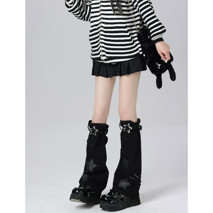 Y2K Mid-Calf Socks Leg Warmers Punk Leg Covers 38024:605146