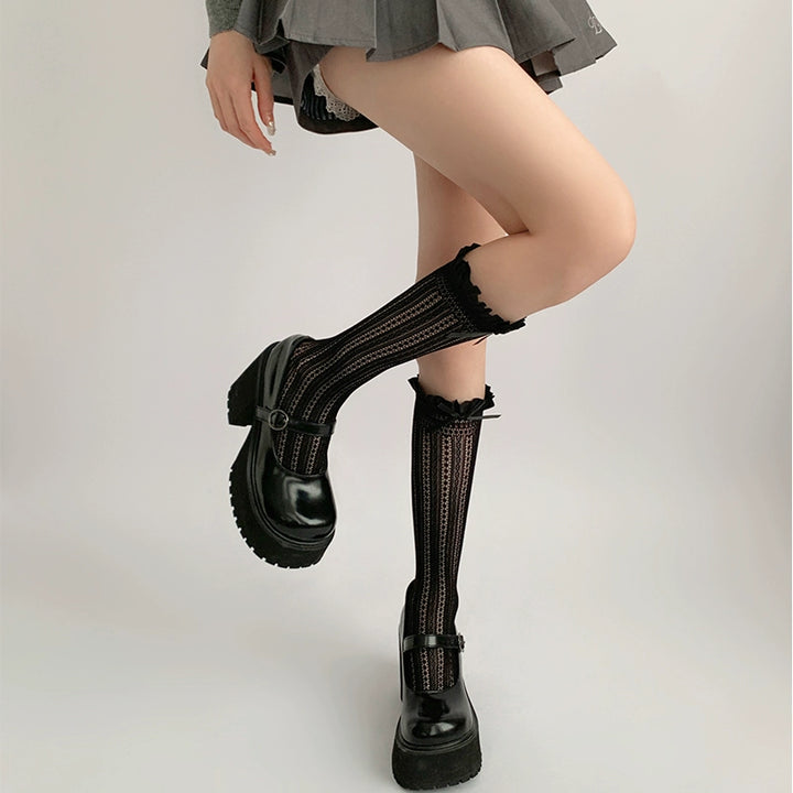Lightweight Lolita Socks, Scrunchy Ankle/Mid-Calf 2-in-1 43226:771861
