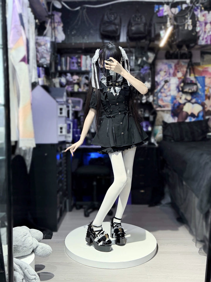 Jirai Kei High Platform Shoes, High + Mid Heel Options 43617:781139