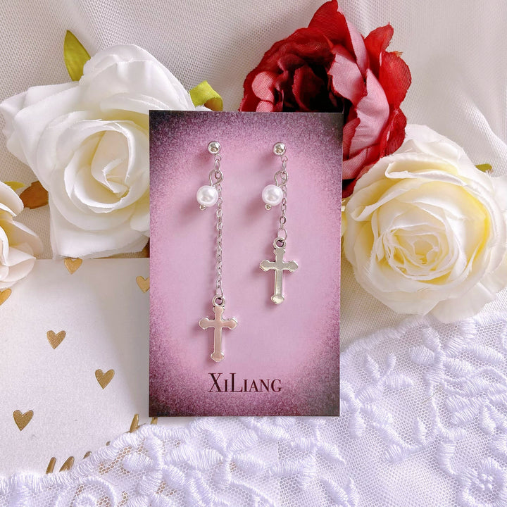 Jirai Kei Earrings Handcrafted S925 Silver Ear Stud 37264:555420