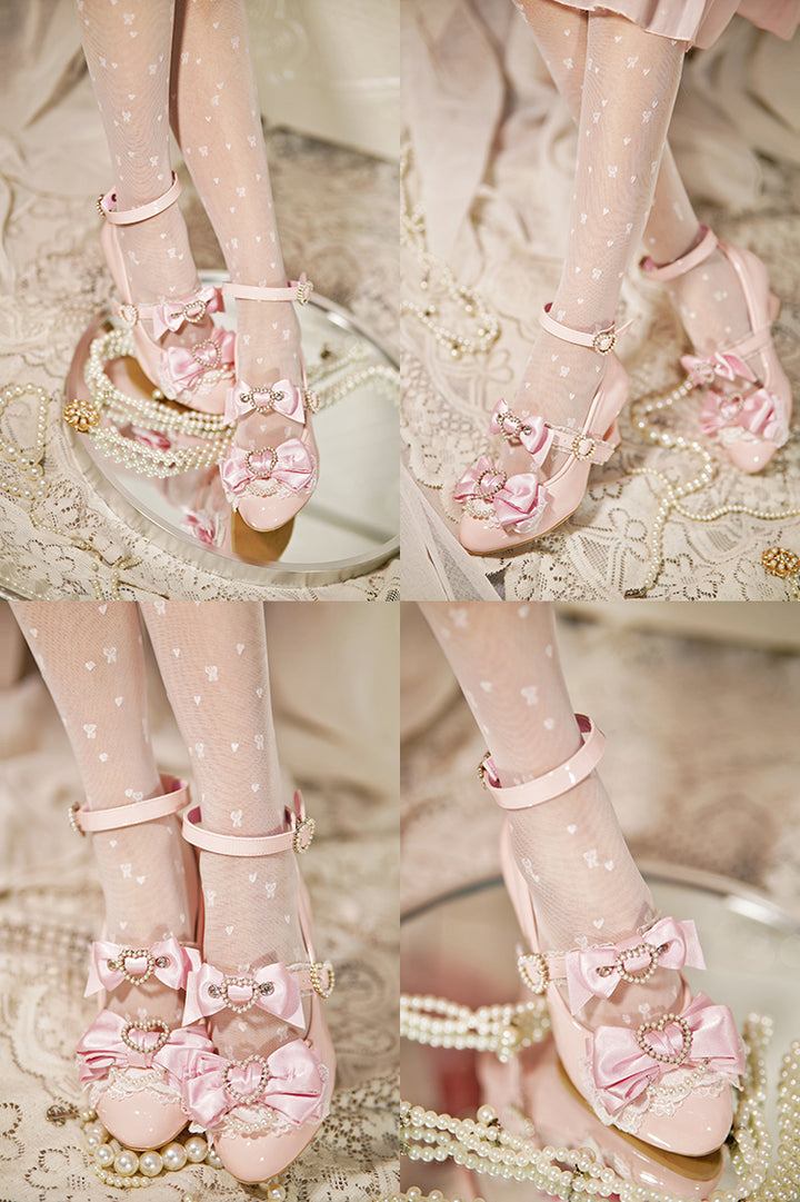 Princess Lolita Wedge Shoes with Open Heart Hollow Heel 42709:752877