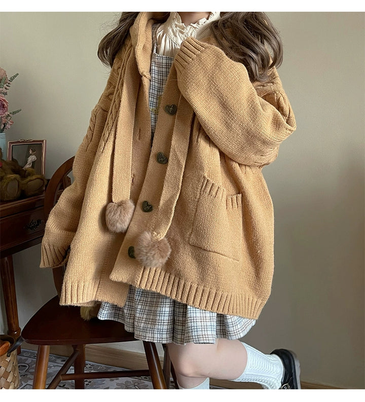 Kawaii Oversized Cardigan Sweater Coat Multicolor 22652:345692