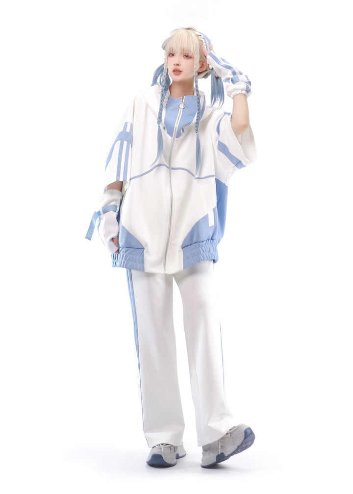 Multicolor Tenshi Kaiwai Jacket Set, Pockets, Zipper 29164:357036
