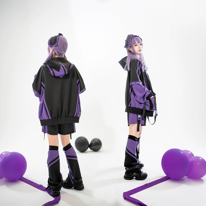 Plus Size Tenshi Kaiwai Coat Set Multicolor Sporty Outfits 40332:658348