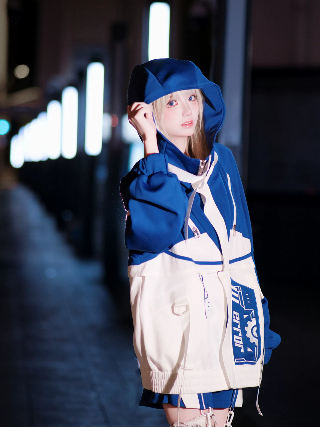 Cyberpunk Outfit, Detachable Jacket and Shorts Set 44424:810140