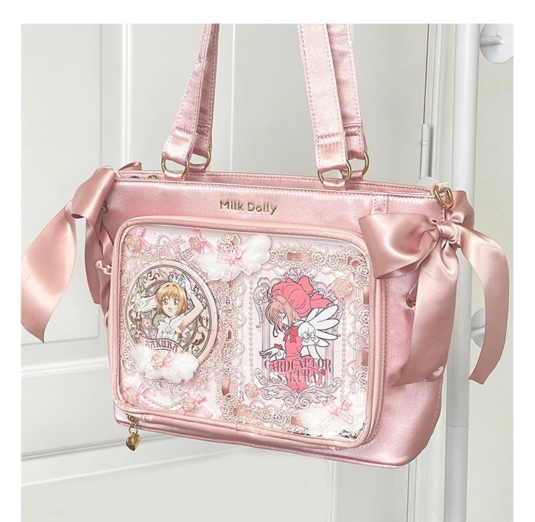 Satin Ita Bag, Clear Window & Detachable Ribbon Bow 43227:771919