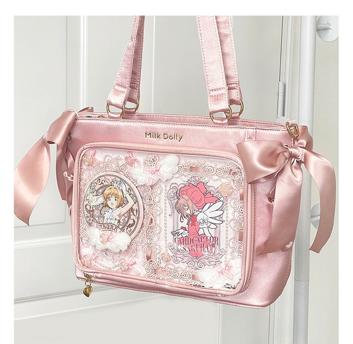 Satin Ita Bag, Clear Window & Detachable Ribbon Bow 43227:771919