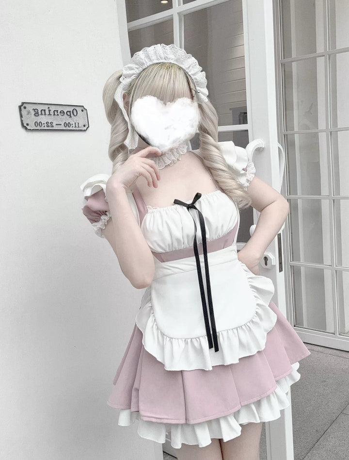 Kawaii Maid Dress, Detachable White Apron 43805:786130