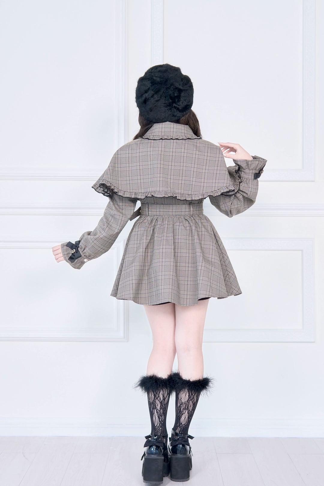 Cape Styled Jirai Kei Trench Coat 43822:786583