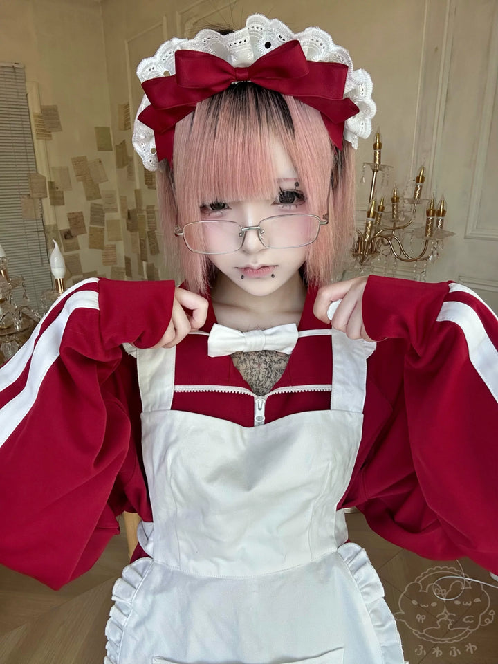 Red and White Jersey Jacket, Comfy Stretch Shorts 44854:824432
