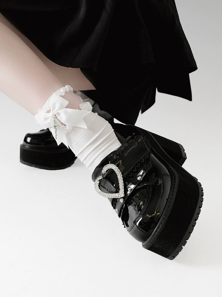 Jirai Kei Platform Shoes Ryousangata High Heels Loafer Shoes 40098:655908