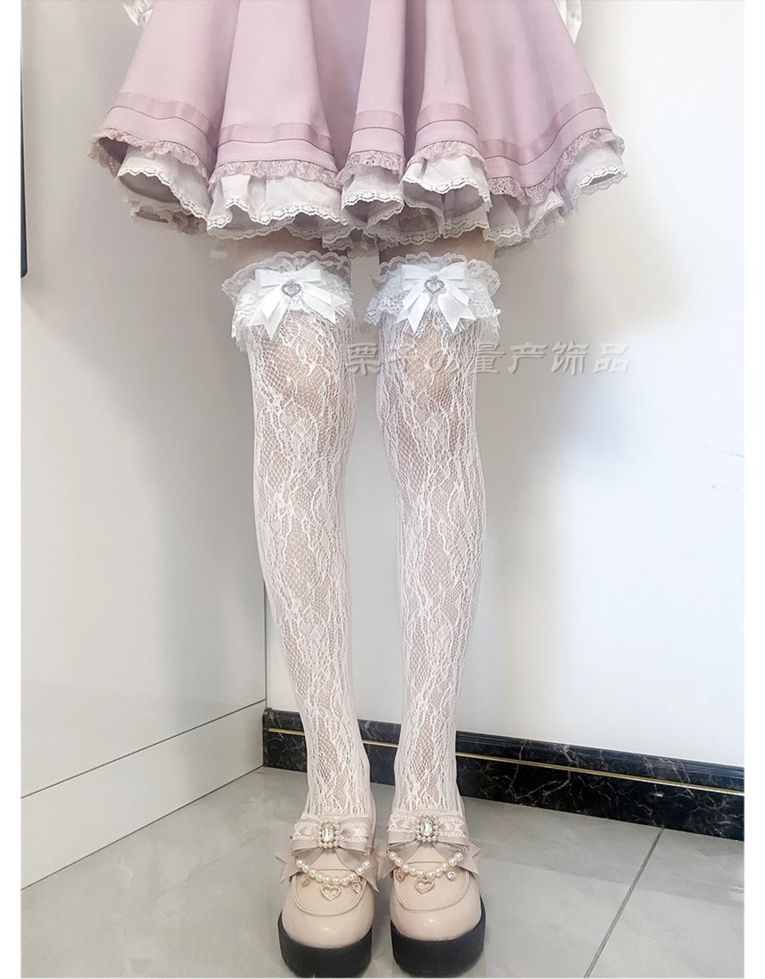 Jirai Kei Socks Bow Lace Over-knee Socks Multicolor 21580:751898