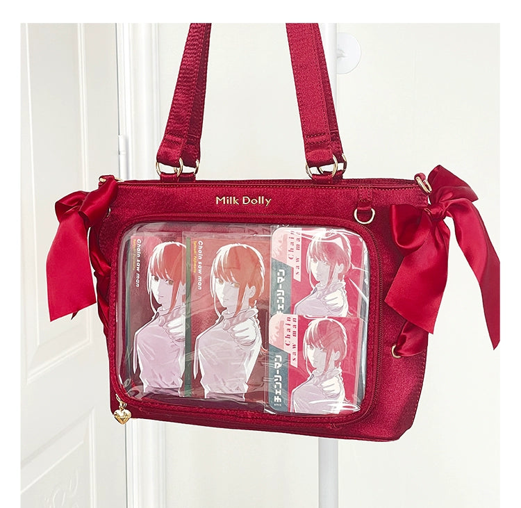 Satin Ita Bag, Clear Window & Detachable Ribbon Bow 43227:771921