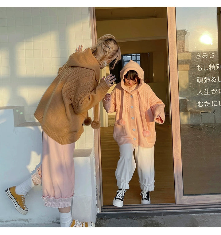Kawaii Oversized Cardigan Sweater Coat Multicolor 22652:345728