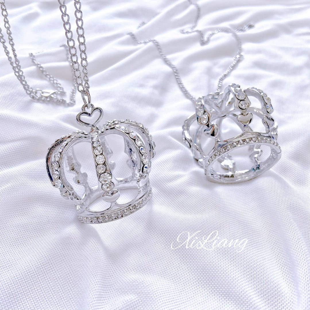 Jirai Kei Necklace Large Crown Rhinestone Jewelry 35282:492176
