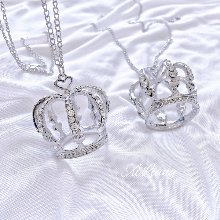 Jirai Kei Necklace Large Crown Rhinestone Jewelry 35282:492176