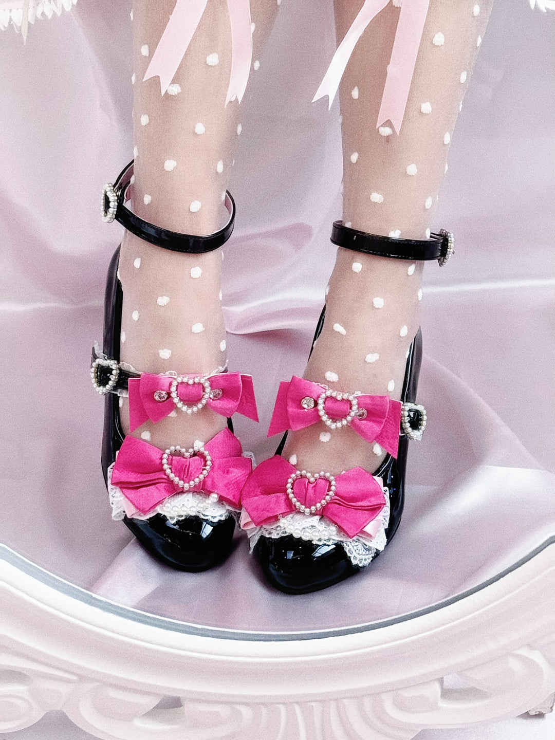 Princess Lolita Wedge Shoes with Open Heart Hollow Heel 42709:749951