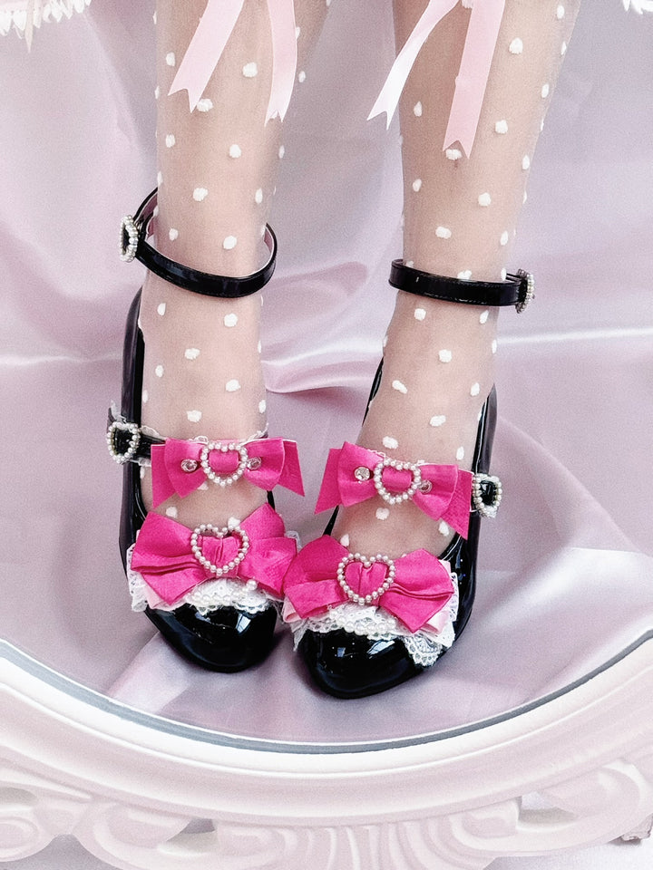 Princess Lolita Wedge Shoes with Open Heart Hollow Heel 42709:749951