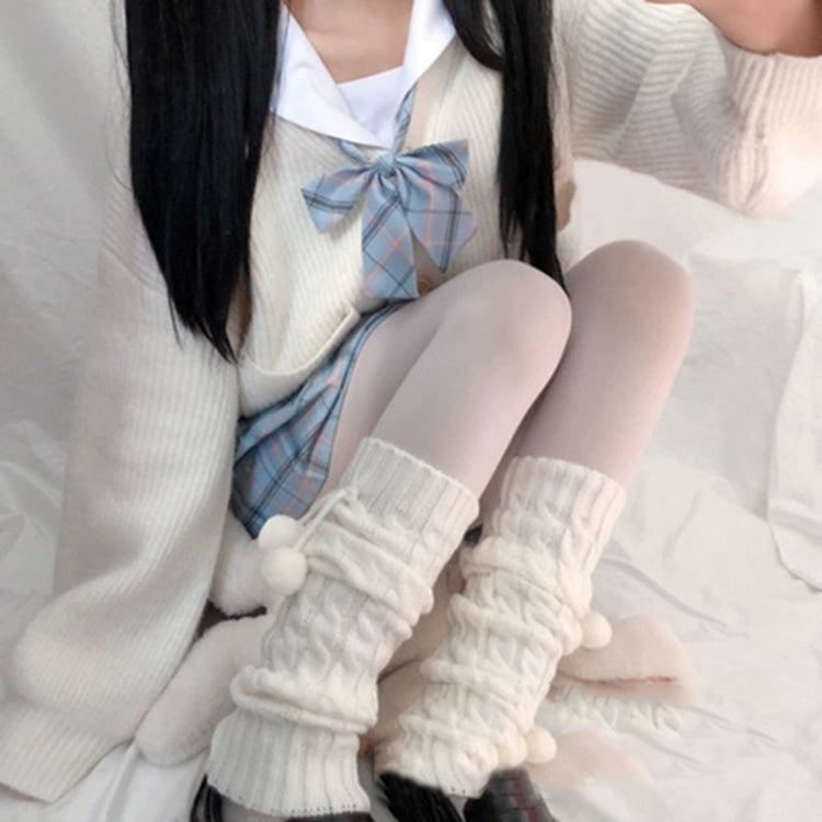 Harajuku Fashion White Black Gray Leg Warmers 28966:339328
