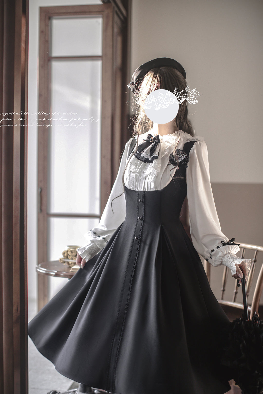 Preppy Sytle Dress, Detachable Cape 44123:798533