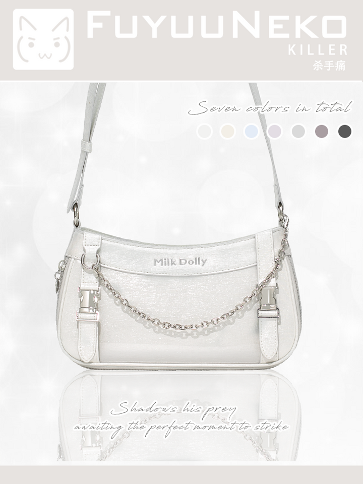 Y2K Style Ita Bag, Clear Window & Detachable Chain 43228:772317