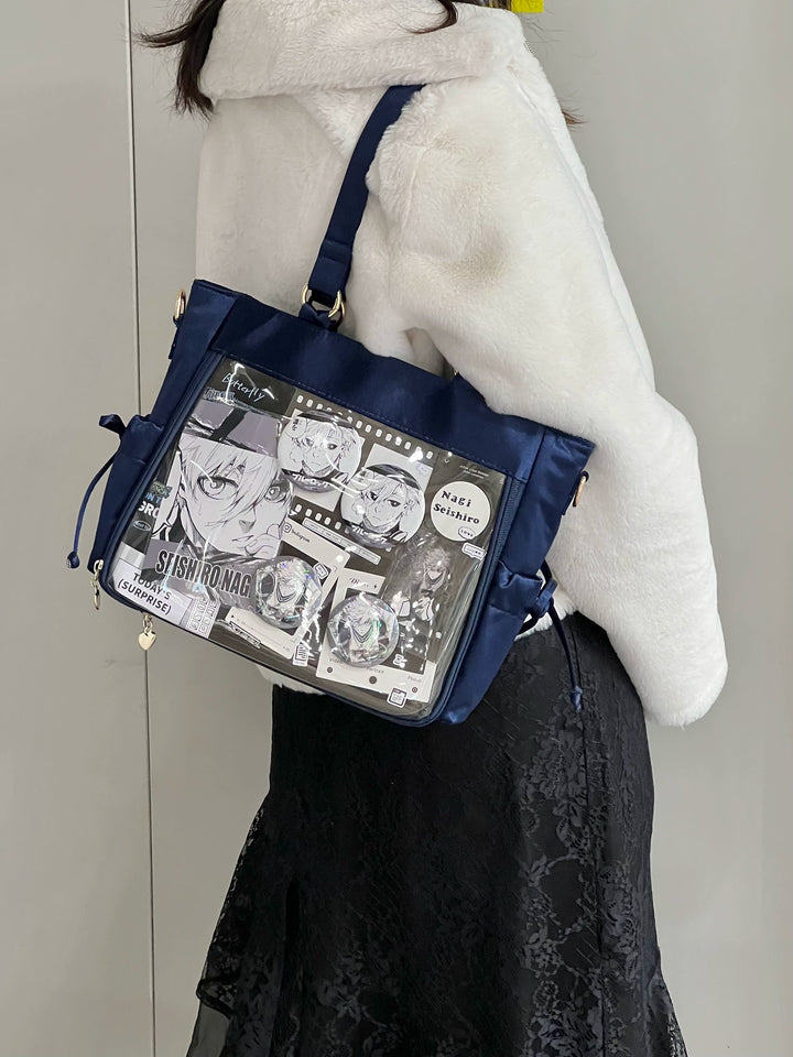 Large Capacity Ita Bag Satin Shoulder Bag Commute Tote Bag 41162:699724