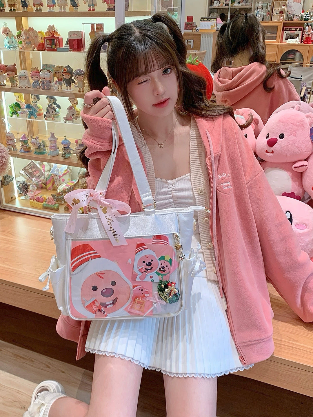 Large Capacity Ita Bag Satin Shoulder Bag Commute Tote Bag 41162:699514