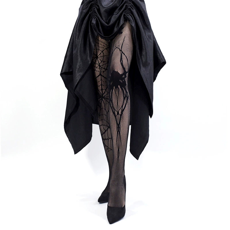 Gothic Fishnet Tights, Spiderweb and Spider Design 44087:794814