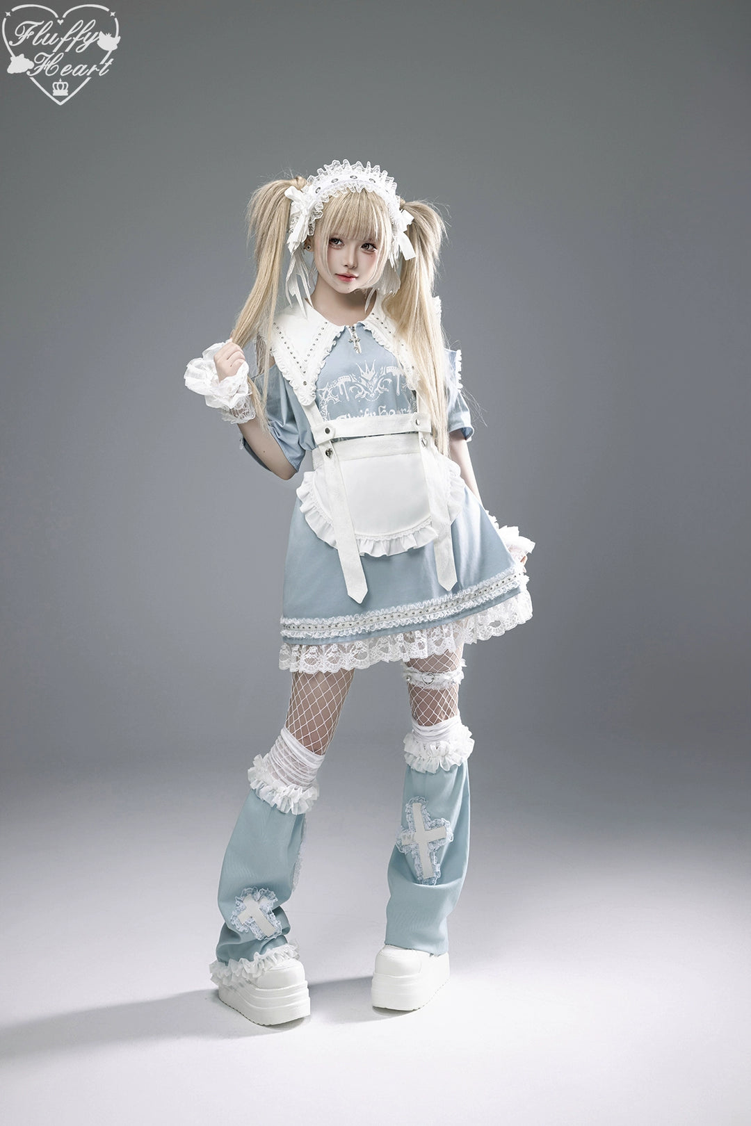 Cotton Sub Jirai Kei T-Shirt Dress, Pointed Collar, Open Shoulder 43373:774821