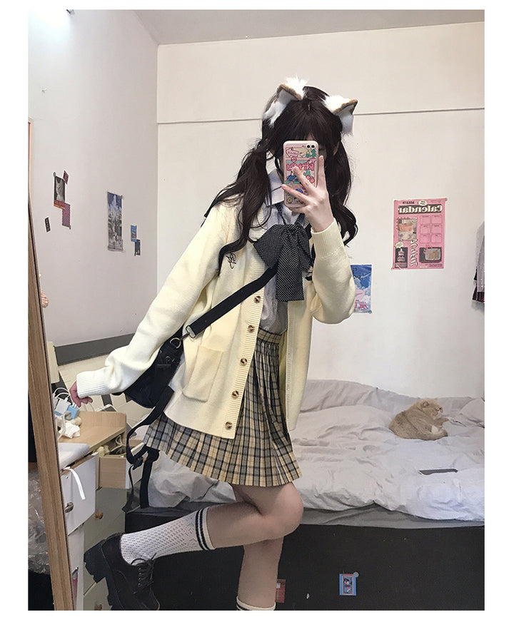 JK Uniform V-Neck Cardigan for Kansai-Collar Style Multicolor 42668:748687
