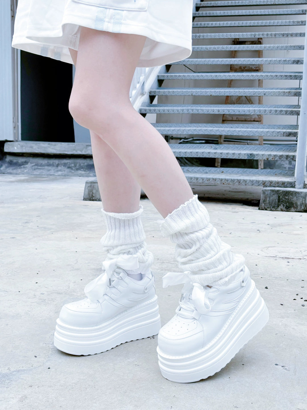 Jirai Kei Platform Shoes Round-toe Sneaker Shoes 40090:678522