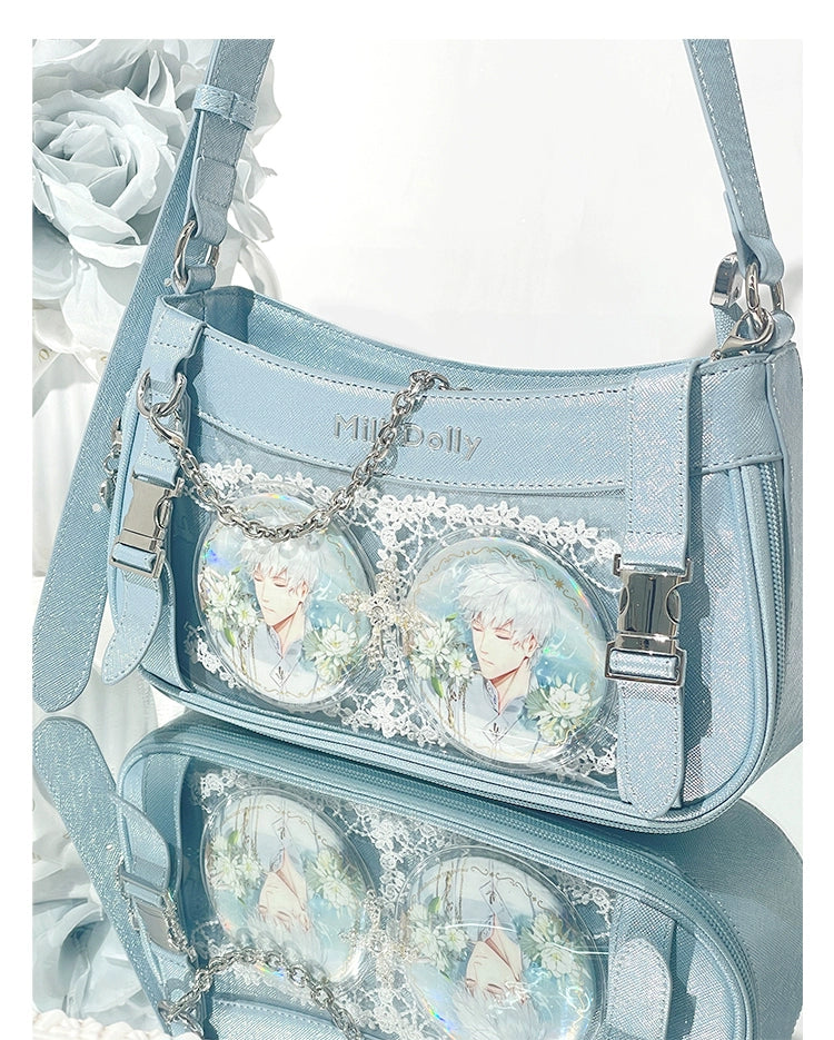 Y2K Style Ita Bag, Clear Window & Detachable Chain 43228:772303